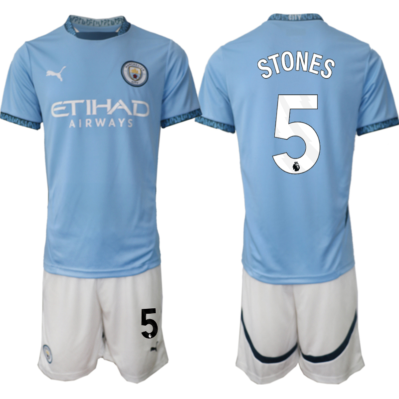 Men 2024-2025 Club Manchester City home blue #5 Soccer Jersey